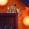 (US Local)Halloween Cat Diamond Art Door Right Angle Sign for Indoor Outdoor Wall