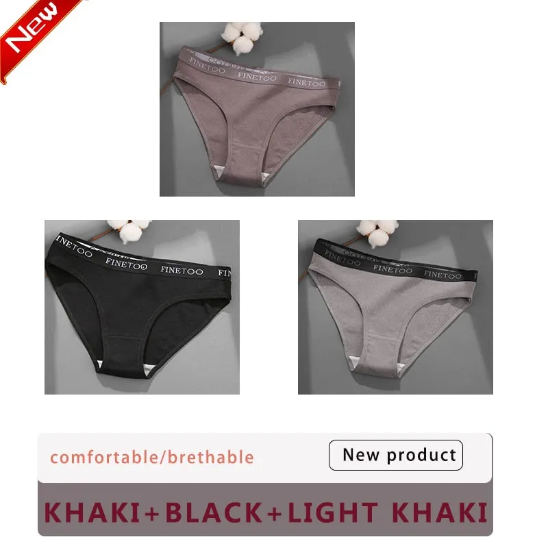3PCS/Set Cotton Underwear For Woman Sexy Letter Panties Underpants Female M-XL Briefs Intimates Lingerie 6 Solid Color Pantys