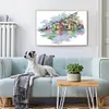 (Stamped/Counted) Colorful Village-14CT Cross Stitch 37*27cm/14.57*10.63in