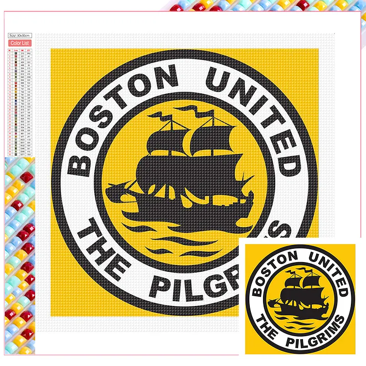 Boston United Football Club 30*30CM(Canvas) Full Square Drill Diamond Painting gbfke