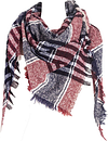 Women's Warm Woollen Scarf Triangle Shawls Winter Scarves Stripe Plaid Scarf