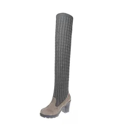 2021 New Fashion New Dropship Shoes Woman Boots Slip on Chunky Heels Platform Stretch Comfortable Over The Knee Boots Female