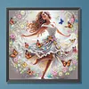 The Girl Dancing With Butterflies-Partial Special Shaped Diamond painting 30*30CM