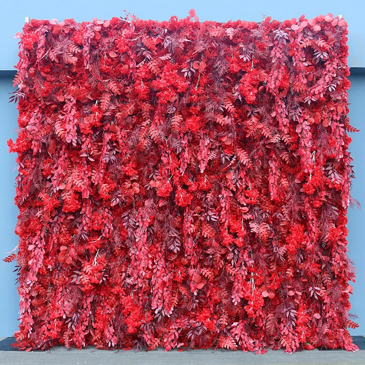 A038 A7417 Red Plants Flower Wall Wedding Backdrop Arrangement