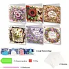 6Pcs Xmas Happy Birthday DIY Diamond Painting Card Rhinestone Painting Card Kit