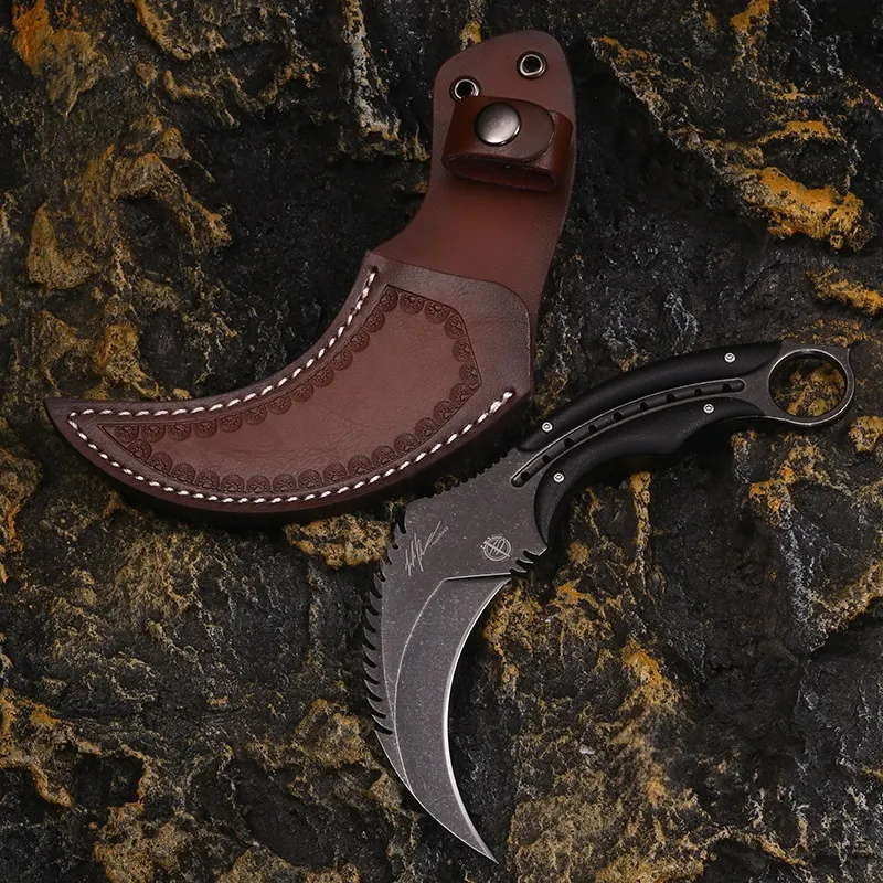 Outdoor Claw Knife 9 Chromium One-Piece Steel High Hardness Sturdy And Durable Small Straight Knife Camping Jungle Wilderness Survival Knife
