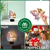(US Local)Acrylic Double Sided Xmas Snowman 5D Diamond Painting Night Light for Tabletop