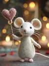 Felt Mouse Ornaments Cute Charming Handmade Valentine Felt Mice Figurines Valentines Day Gift Animal Decoration for Easter Gifts Wedding Party Supply