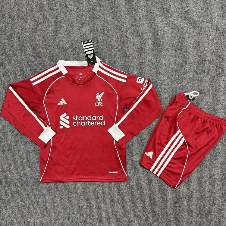 Kids Liverpool 25/26 Home Long Sleeve Jersey