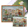 (Counted/Stamped)Landmark-Amsterdam Canal-14CT Cross Stitch 44*34cm/17.32*13.39in