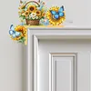 (US Local)Sunflowers Butterflies 5D DIY Wooden Diamond Painting Door Topper (Left)