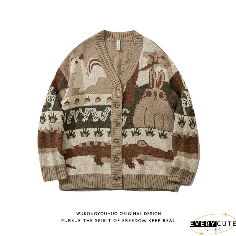 Women Loose Jacquard Knitted Cardigan Sweater Spring Vintage Flower Cardigan Long Sleeve Pockets Female Outerwear Chic Tops