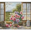Windowsill Vase-14CT Stamped Cross Stitch 47*44cm/18.5*17.32in