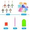 6pcs/set Cross Diamond Painting Keychain DIY Diamond Mosaic Kit Bag Pendant 