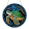 >SALE<Stained Glass Animal Diamond Drawing Hanging Ornament Turtle Window