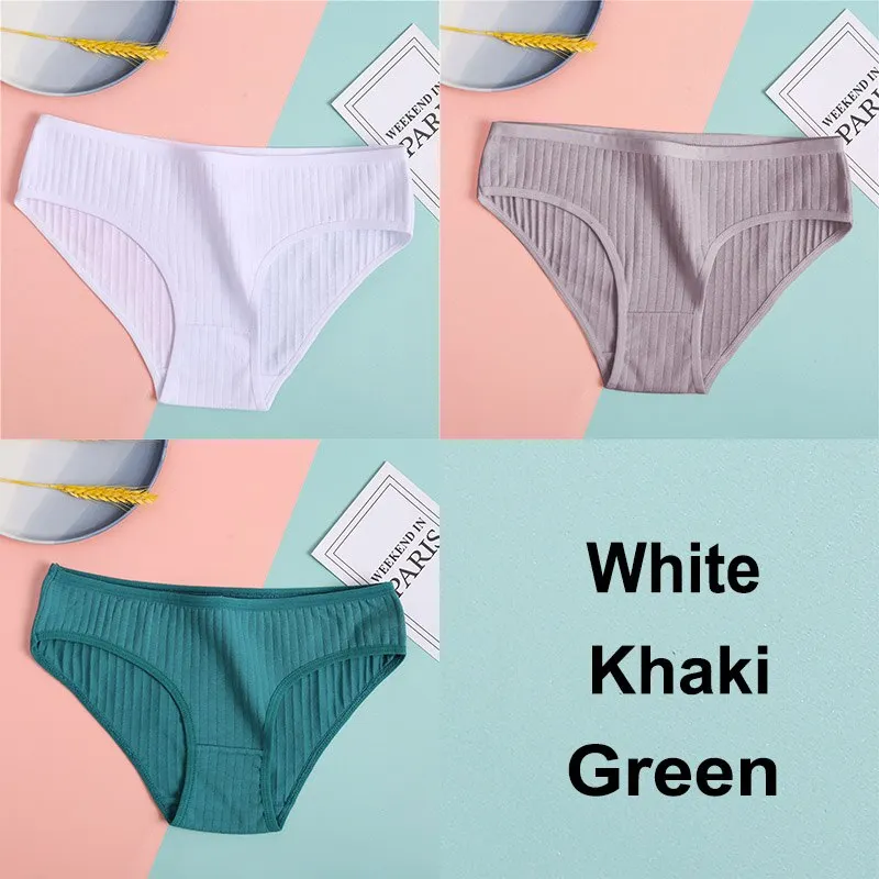 3PCS Cotton Panties Women's Underwear Casual Solid Color Panties for Women Intimate Lingerie Sexy Briefs Female Underpants M-XL