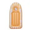Inflatable Pool Float with Clear Window Summer Swimming Equipment (Yellow)