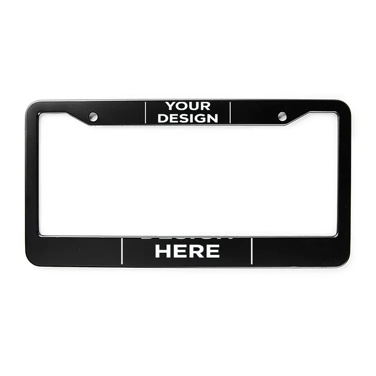 Personalized Design License Plate Frame Silver/Black