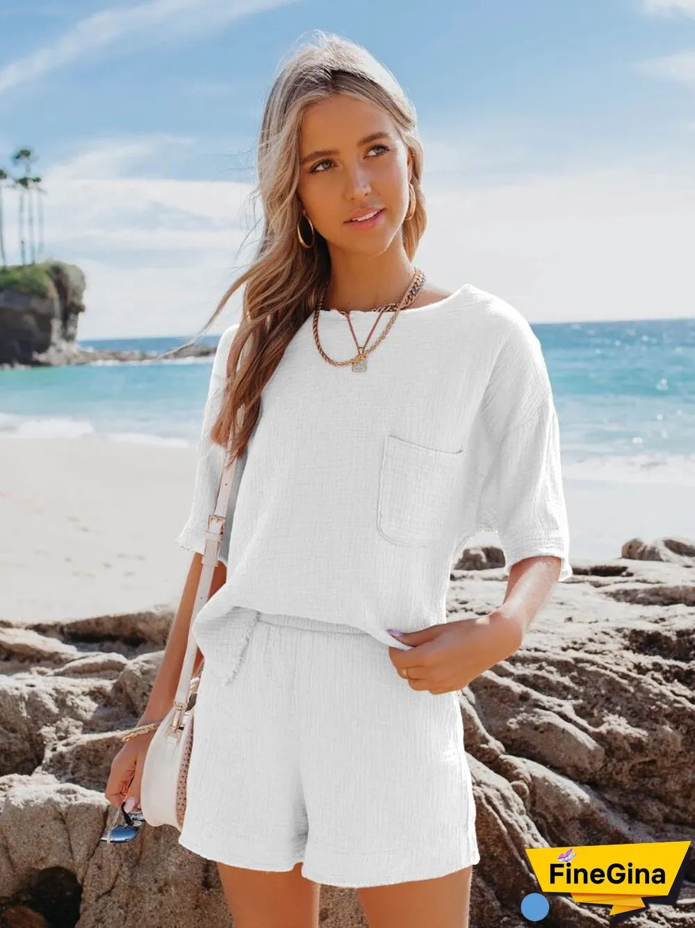 Summer Cotton And Linen Casual Suit Women's Short-sleeved Shirt Shorts 2-piece Set Of Fashion Simple Holiday Style Home Clothes