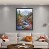 Mountain Stream-9CT Stamped Cross Stitch Bead Embroidery 51*69cm