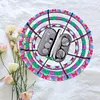 (US Local)Flower Diamond Painting Wooden Serving Tray Decorative Diamond Art Fruit Tray(C)