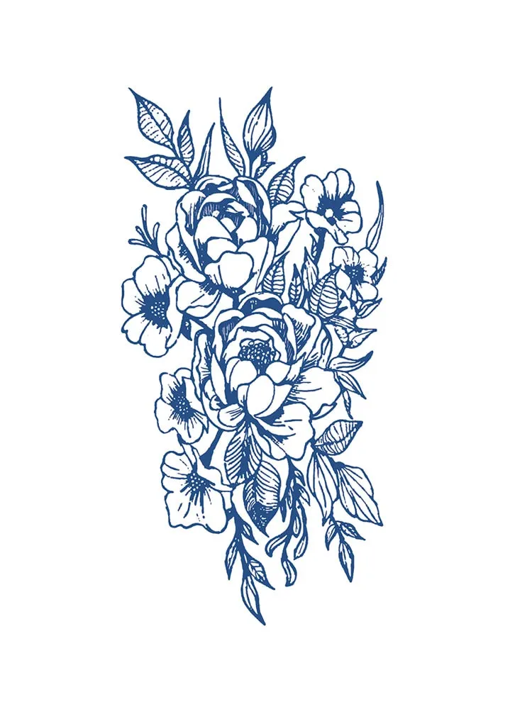 S01-40 herbal tattoo stickers ins wind juice vegetation tattoo simulation stickers durable waterproof men and women