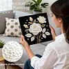 (25x25cm)DIY Pearl Painting Flower Framed Handmade Pearl Material Art Kit Living Room Decor