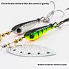 5Pcs Metal Spinner Spoon Fishing Lure with Treble Hooks Rotating Sequins Bait