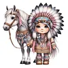 Indian Girl And Horse-11CT Stamped Cross Stitch 40*40cm/15.75*15.75in