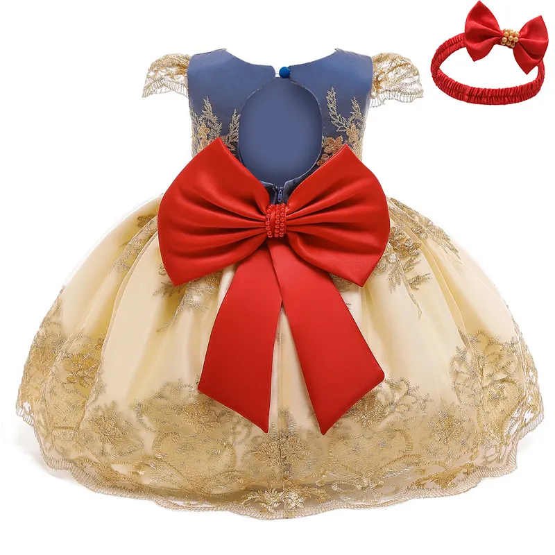 Uveng Flower Lace Baby Girl Dress Wedding Party Children Girls Clothing 0-8 Years Princess Pageant Kids Dresses for Girls Costume