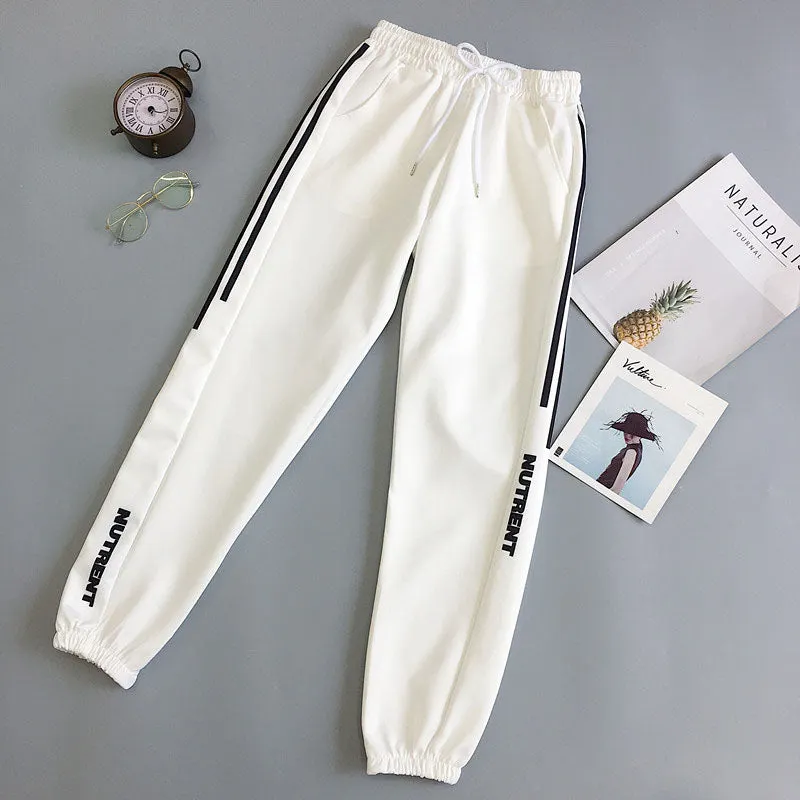 Spring Sport Cargo Pants Plus Size 2XL Letter Embroidery Pants Women High Waist Streetwear Cool Girl Harajuku Hip Hop Pants
