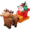 Christmas Inflatable Santa Claus on Reindeer Sleigh for Party Lawn Outdoor Yard