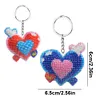 Heart DIY Beads Needlework Keychain Craft Mosaic Beads Embroidery Keyrings Art