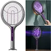 Rotating Head Bug Zapper Racket 2 in 1 Electric Fly Swatter for Indoor Outdoor