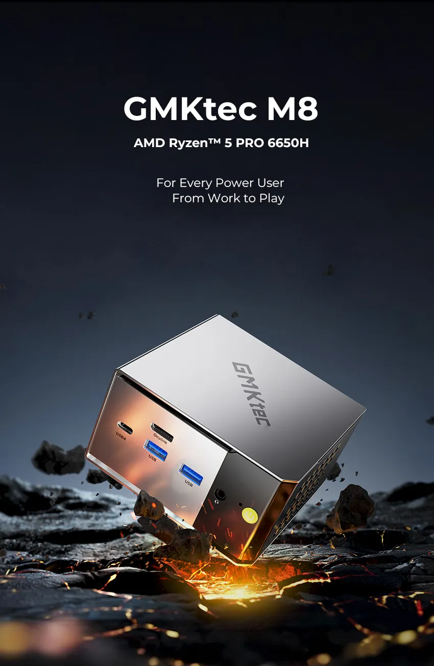 ミニPC GMKtec M8 Ryzen 5 PRO 6650H 16GB 512GB AMD Ryzen™ 5 PRO 6650H Mini PC--GMKtec M8