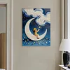 Moon Girl DIY Pearl Painting Kit with Frame 30x40cm Pearl Gem Paintings Picture Arts Craft for Adults Beginners Gift Home Wall Decor