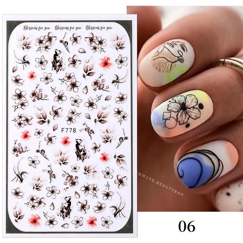 3D Christmas Nail Art Decoration Stickers Sparkly Gold White Colorful  Glitter Geometry Snowflake Winter Slider Nail Foils-Nail Inspo