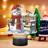 (US Local)Acrylic Double Sided Xmas Snowman 5D Diamond Painting Night Light for Tabletop