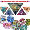 National Flag and Flowers DIY Acrylic Diamond Painting Hanging Kit Special Shape Crystal Rhinestone Art Pendants Single Side Drill for Adults Gift Home Wall Or Window Decor
