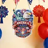 Thank You America DIY Acrylic Diamond Painting Hanging Kit Special Shape Crystal Rhinestone Art Pendants Single Side Drill for Adults Gift Home Wall Or Window Decor