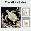 (25x25cm)DIY Pearl Painting Turtle Framed Handmade Pearl Material Art Kit Living Room Decor