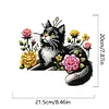 (US Local)Black Cat 2D Flat Diamond Painting Door Corner Sign DIY Door Frame Decoration