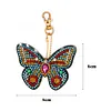 6pcs DIY Butterfly Full Drill Special Shaped Diamond Painting Keychain Gift