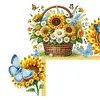 (US Local)Sunflowers Butterflies 5D DIY Wooden Diamond Painting Door Topper (Left)