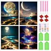 (US Local)4Pack Seaside View-Full Round Diamond Painting(30x40cm)