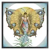 >SALE<Embroidery Eco-cotton Thread 14CT Printed Mermaid Cross Stitch Artwork 46x46cm