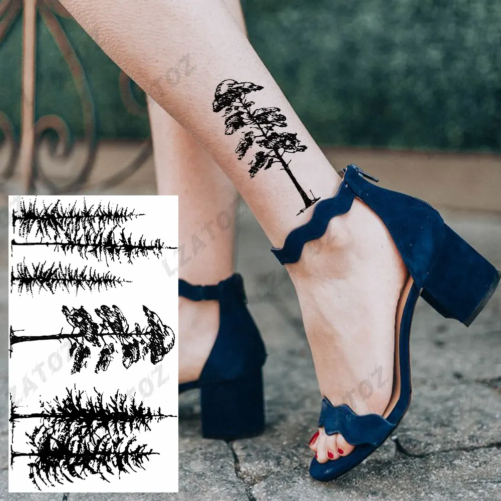 Sdrawing Rose Flower Temporary Tattoos For Woman Adults Realistic Compass Cross Fake Tatoos Sexy Waterproof Hand Tattoo Sticker