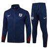 Joyfball 2024/2025 England Long Zipped Jacket Royal Blue Football Jersey 1:1 Thai Quality Set