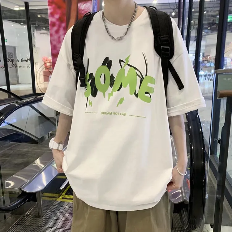 Men T-Shirts All-Match Half-Sleeved Loose
