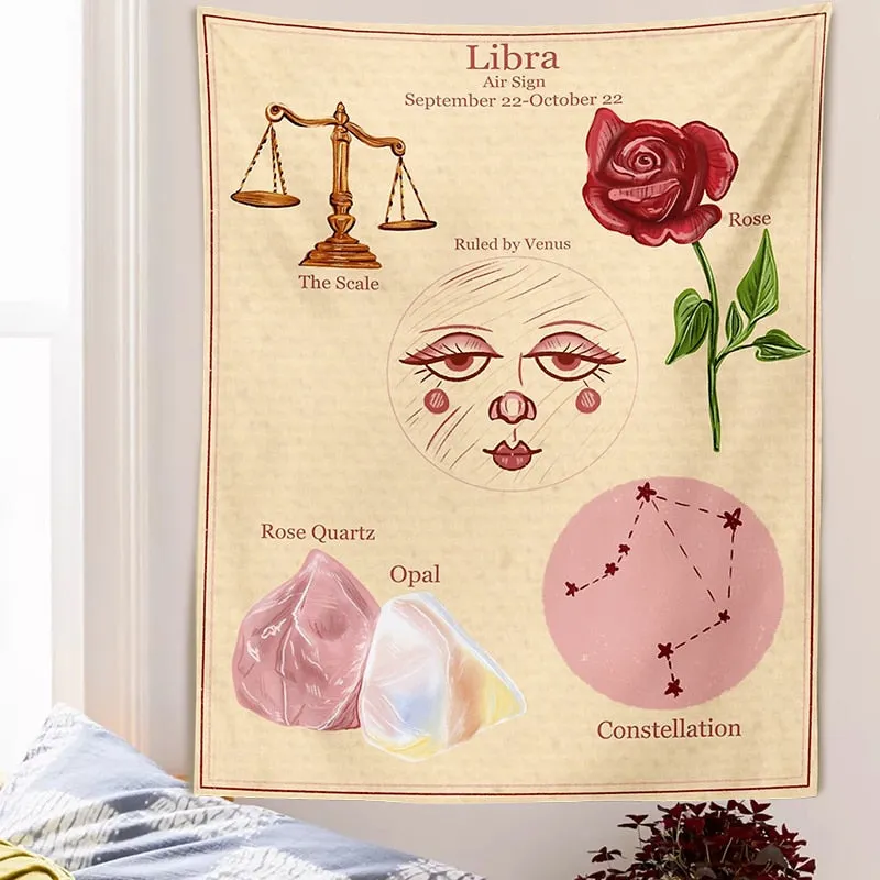 Constellation Tarot Tapestry Boho Tapestry Tarot Card Tapestry Wall Hanging Trippy Divination Beach Mat Sun Moon Wall Decor